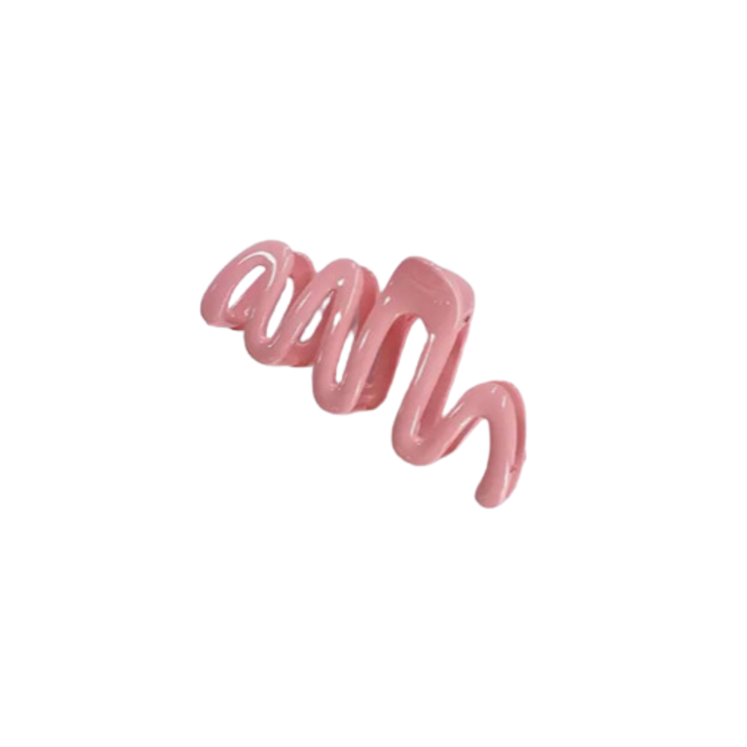 Wavy Claw Clip (Barbie Pink)