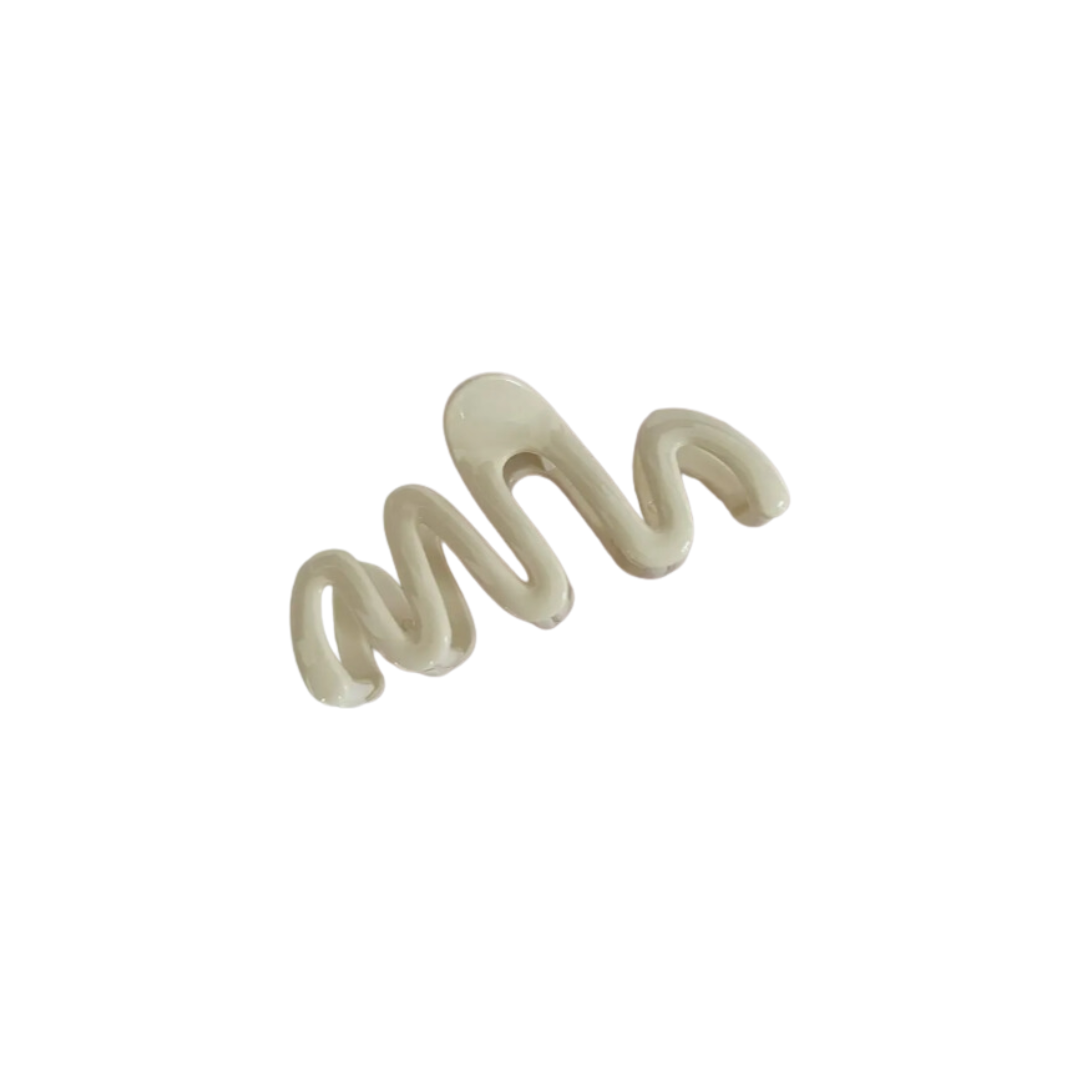 Wavy Claw Clip (White)