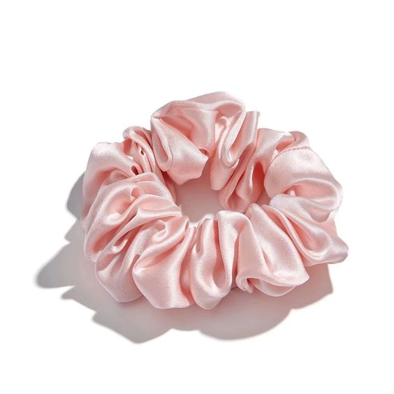 Pink Satin Scrunchie