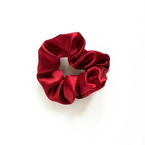 Wine Satin Scrunchie