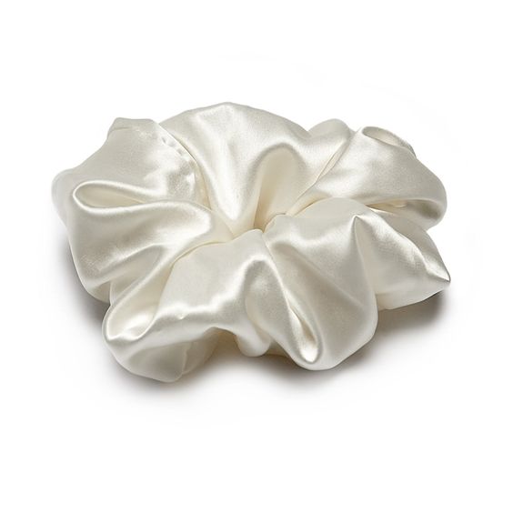 White Satin Scrunchie