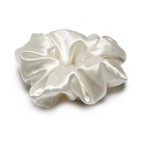 White Satin Scrunchie